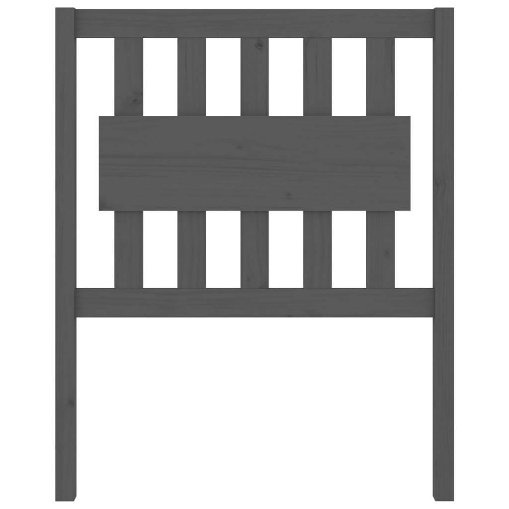 Bed Headboard Grey 80.5x4x100 cm Solid Wood Pine