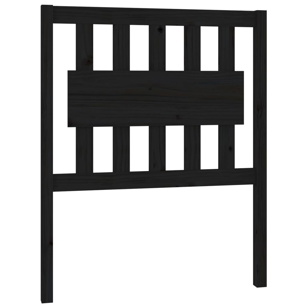 Bed Headboard Black 80.5x4x100 cm Solid Wood Pine