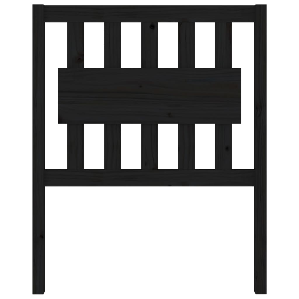 Bed Headboard Black 80.5x4x100 cm Solid Wood Pine