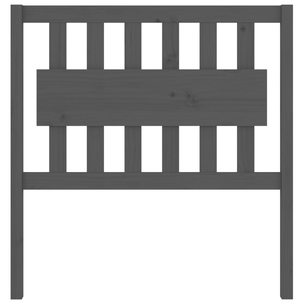 Bed Headboard Grey 95.5x4x100 cm Solid Wood Pine