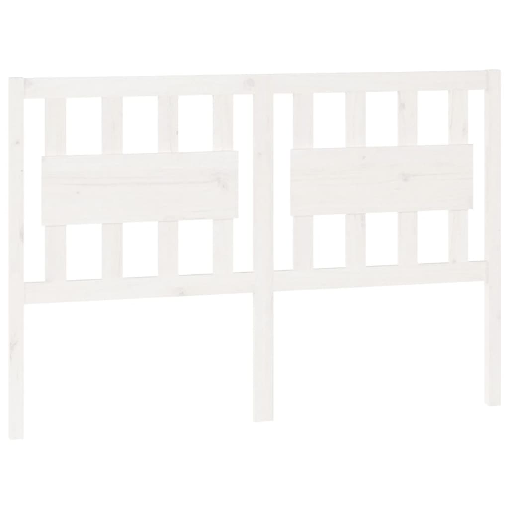 Bed Headboard White 125.5x4x100 cm Solid Wood Pine