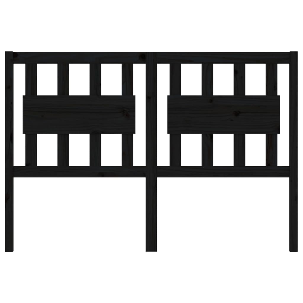 Bed Headboard Black 145.5x4x100 cm Solid Wood Pine
