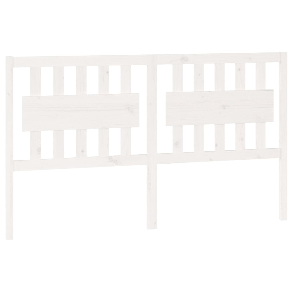 Bed Headboard White 165.5x4x100 cm Solid Wood Pine