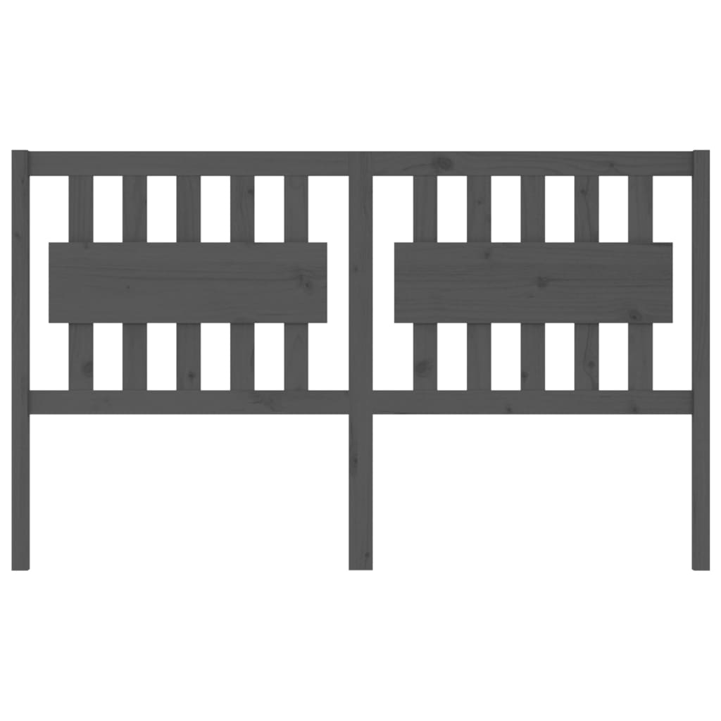 Bed Headboard Grey 165.5x4x100 cm Solid Wood Pine