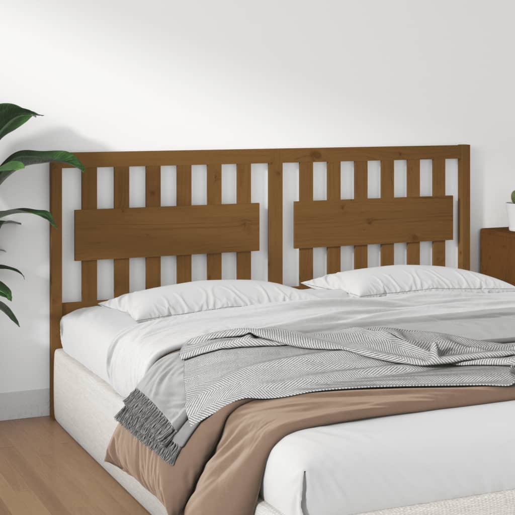 Bed Headboard Honey Brown 185.5x4x100 cm Solid Wood Pine