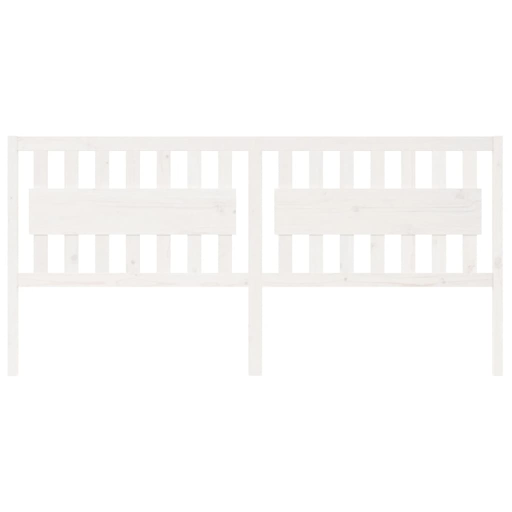 Bed Headboard White 205.5x4x100 cm Solid Wood Pine