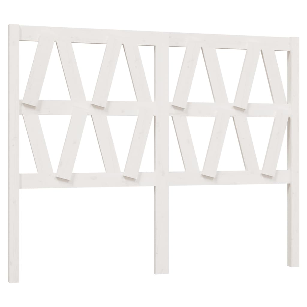 Bed Headboard White 126x4x100 cm Solid Wood Pine