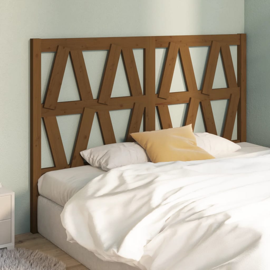 Bed Headboard Honey Brown 126x4x100 cm Solid Wood Pine