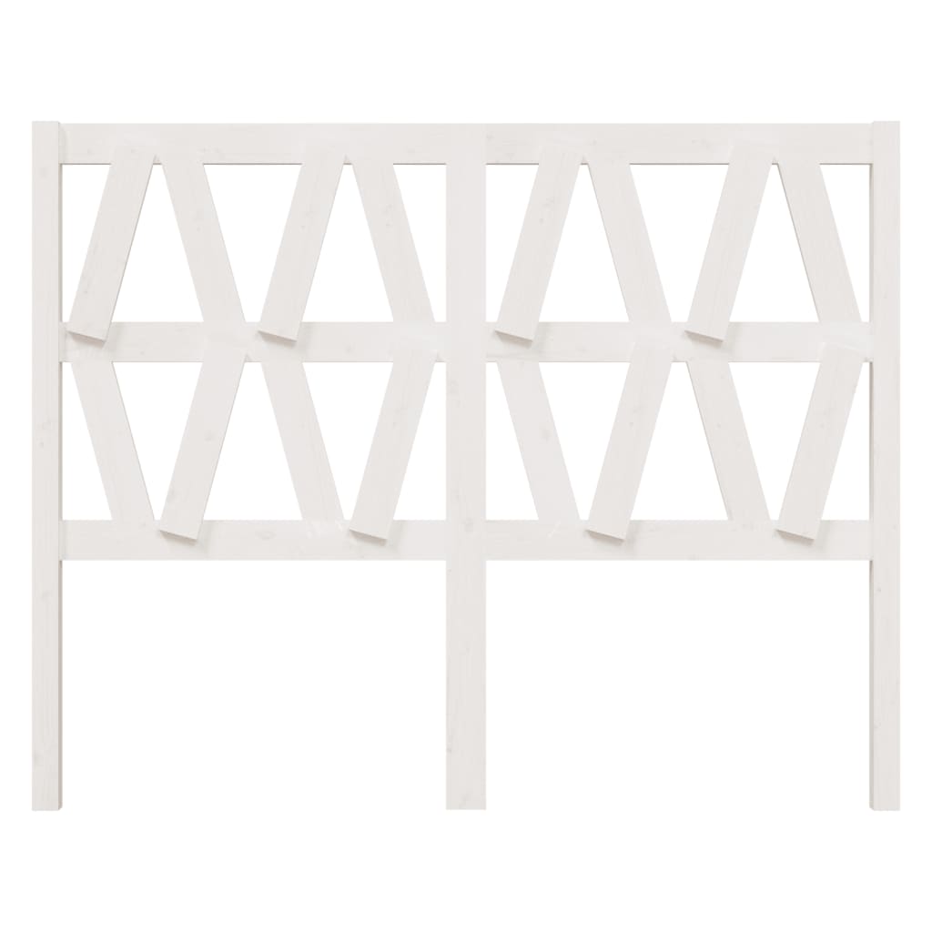 Bed Headboard White 146x4x100 cm Solid Wood Pine