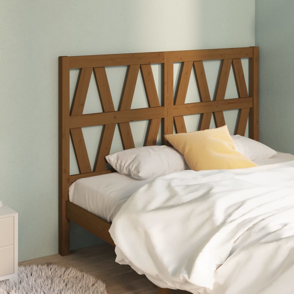 Bed Headboard Honey Brown 146x4x100 cm Solid Wood Pine