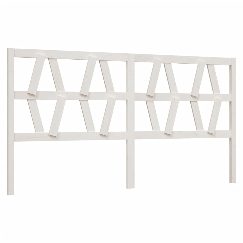 Bed Headboard White 206x4x100 cm Solid Wood Pine