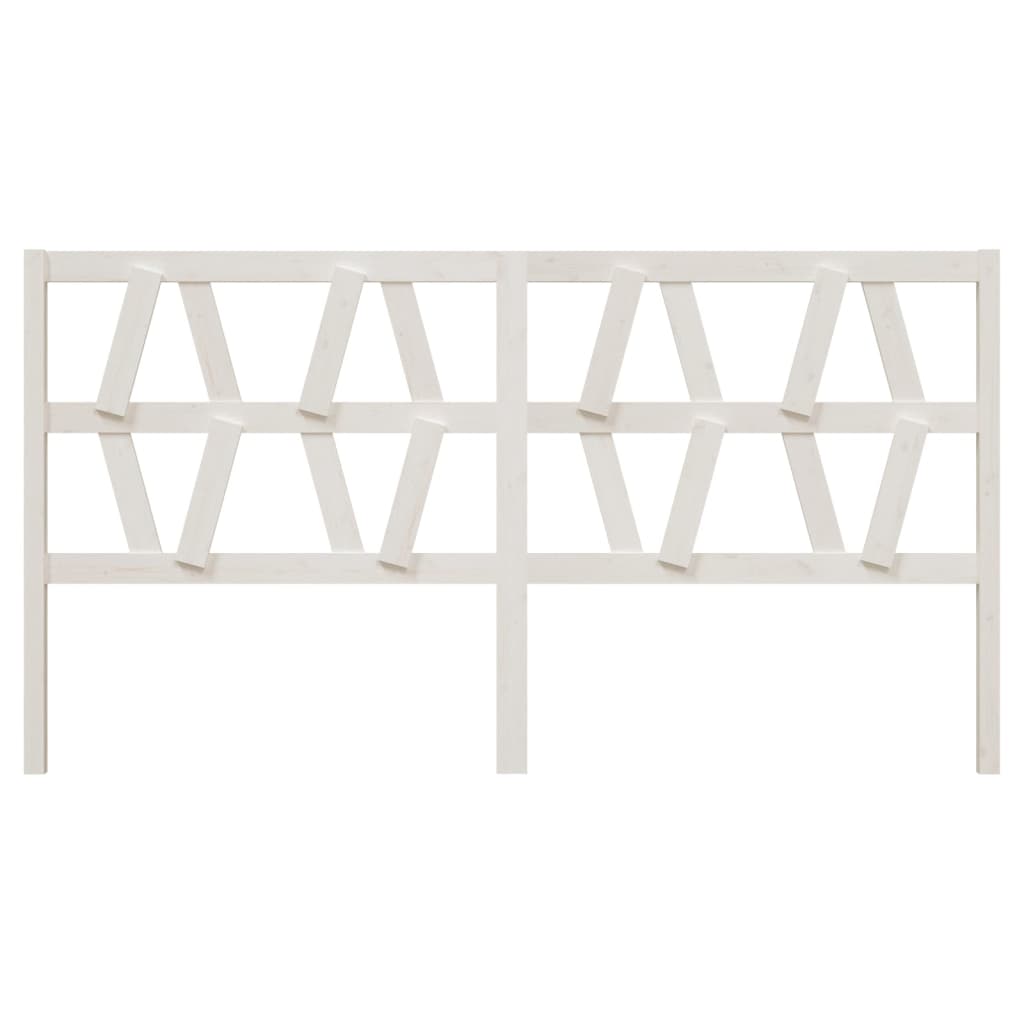Bed Headboard White 206x4x100 cm Solid Wood Pine