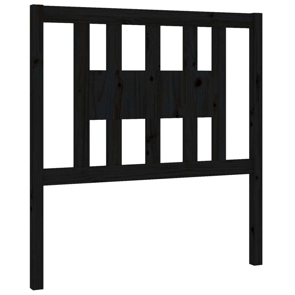 Headboard Black 81x4x100 cm Solid Wood Pine