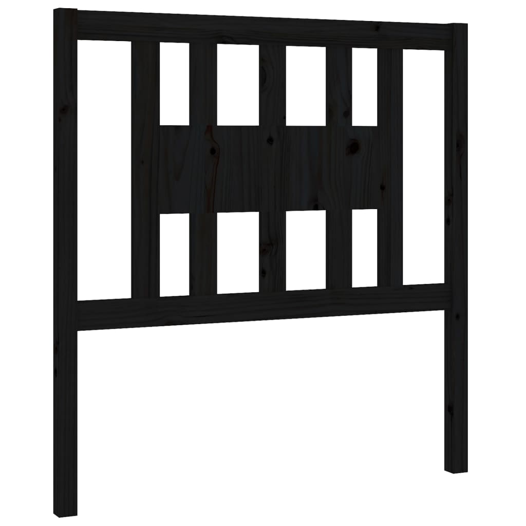 Headboard Black 106x4x100 cm Solid Wood Pine