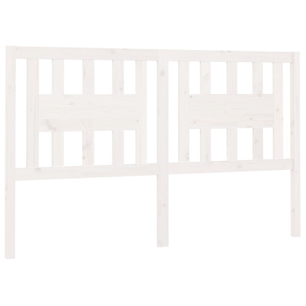 Headboard White 126x4x100 cm Solid Wood Pine