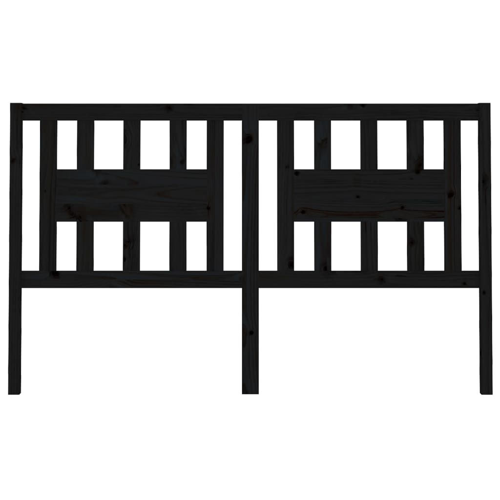Headboard Black 126x4x100 cm Solid Wood Pine