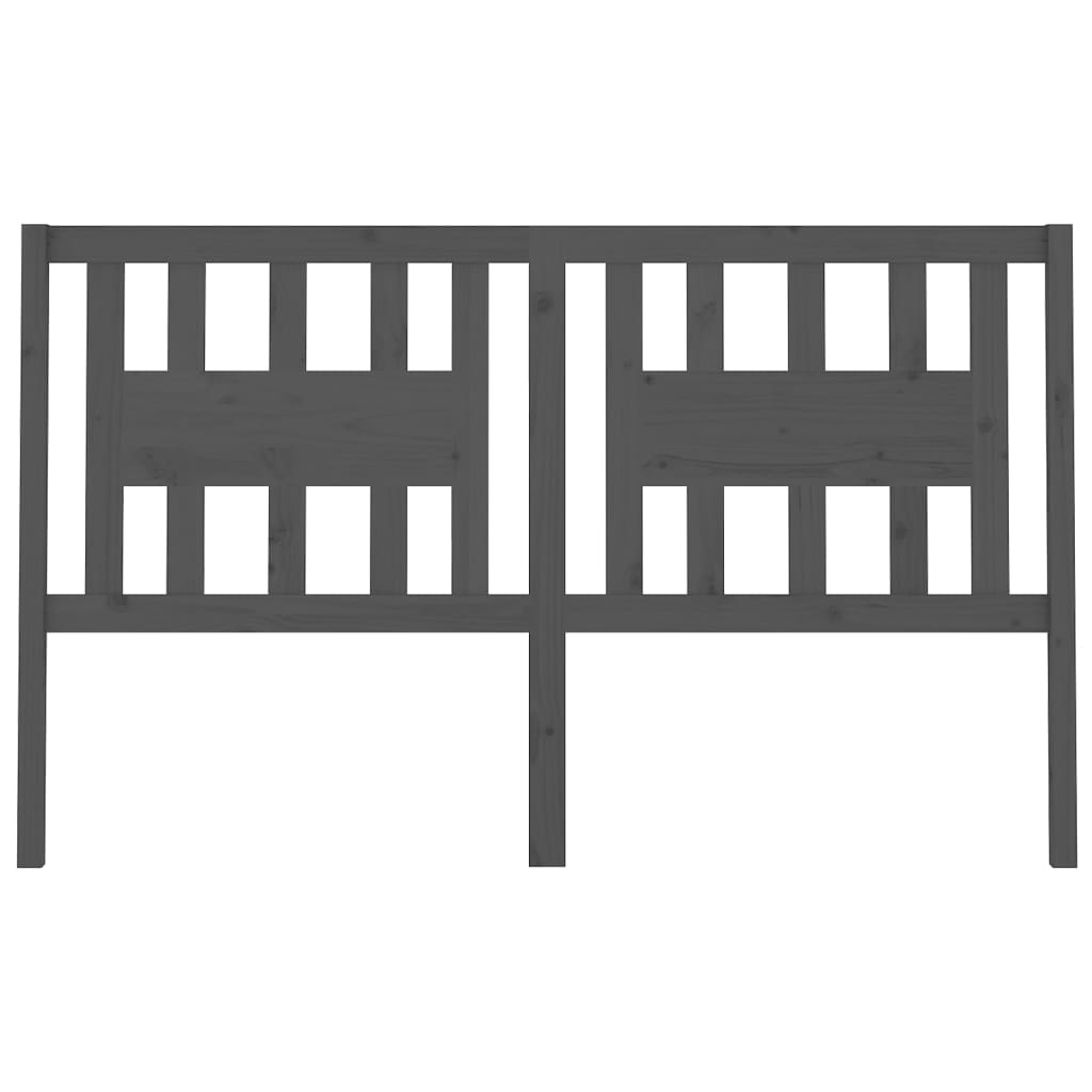 Headboard Grey 186x4x100 cm Solid Wood Pine