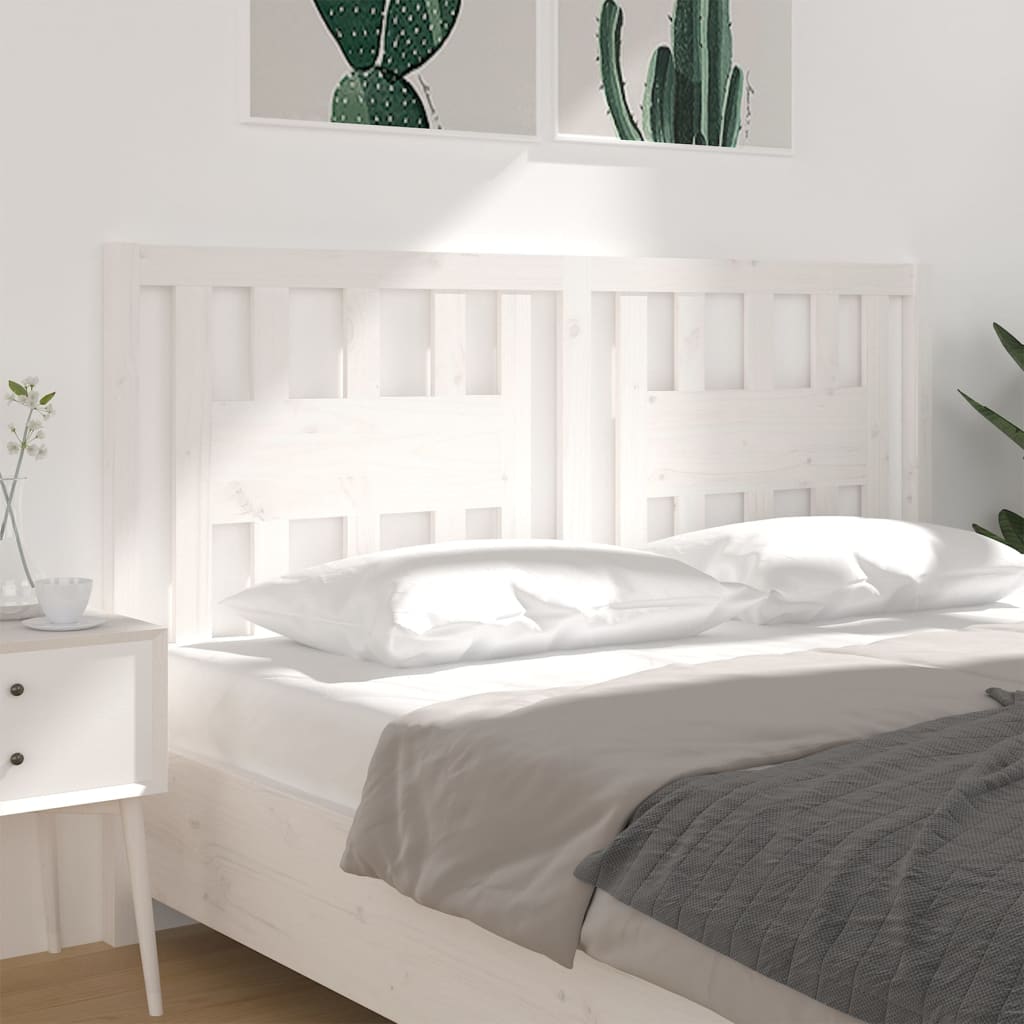 Headboard White 206x4x100 cm Solid Wood Pine