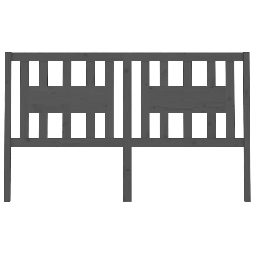 Headboard Grey 206x4x100 cm Solid Wood Pine