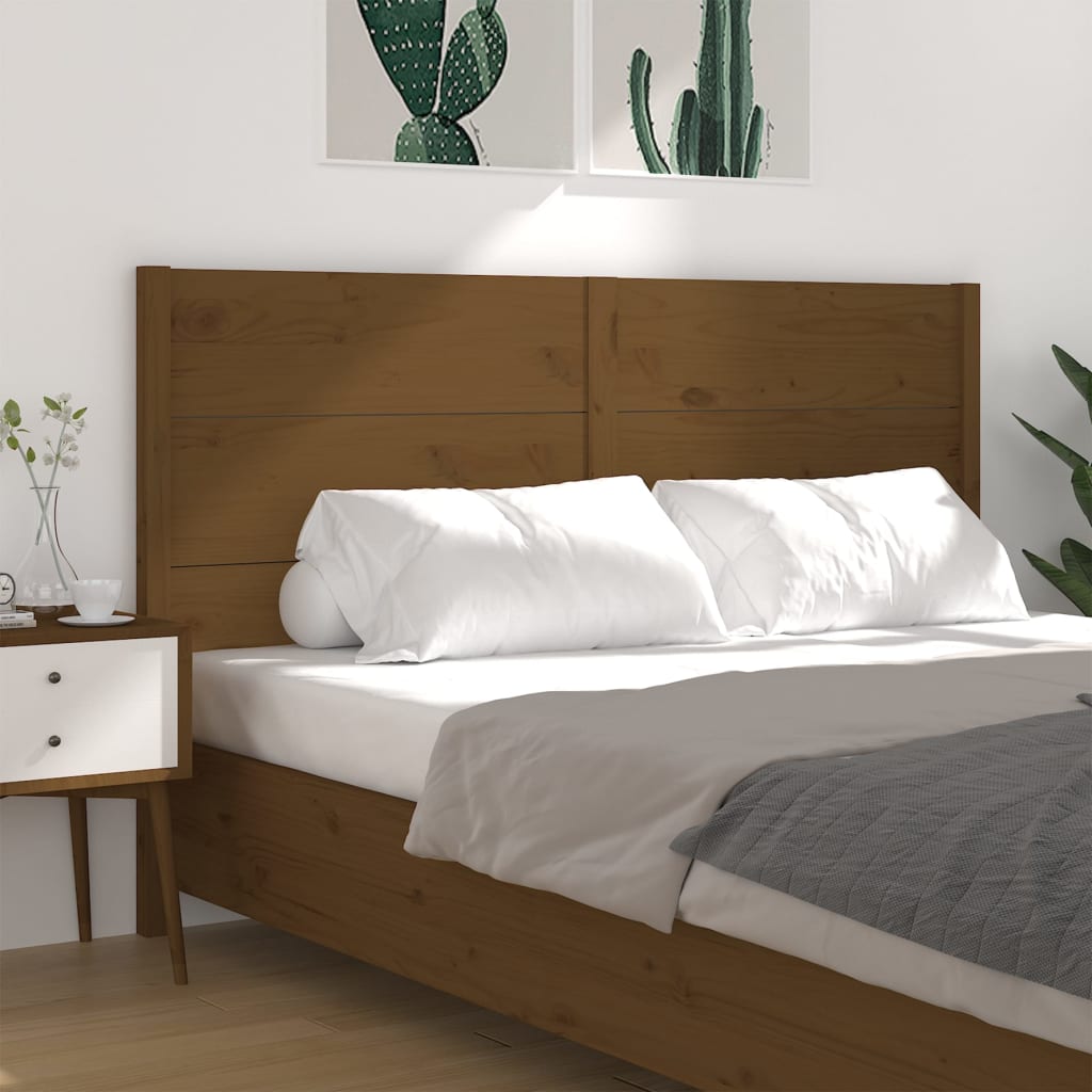 Headboard Honey Brown 126x4x100 cm Solid Wood Pine