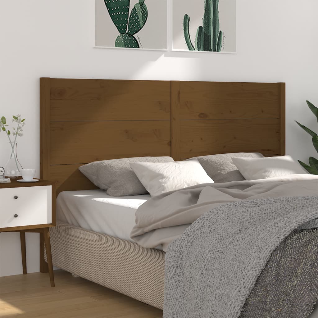 Headboard Honey Brown 126x4x100 cm Solid Wood Pine