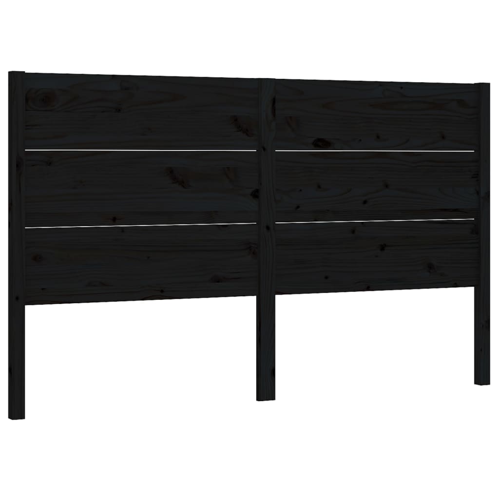 Headboard Black 126x4x100 cm Solid Wood Pine