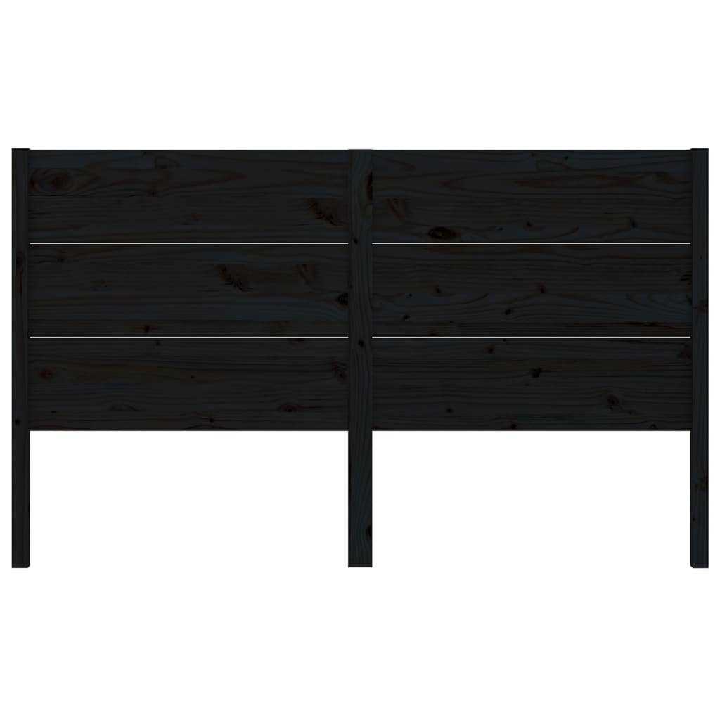 Headboard Black 126x4x100 cm Solid Wood Pine