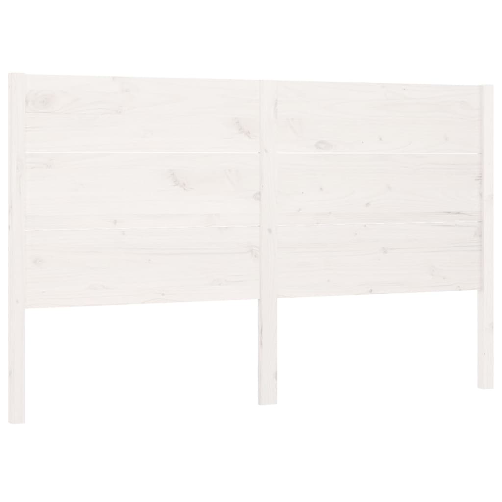 Headboard White 206x4x100 cm Solid Wood Pine