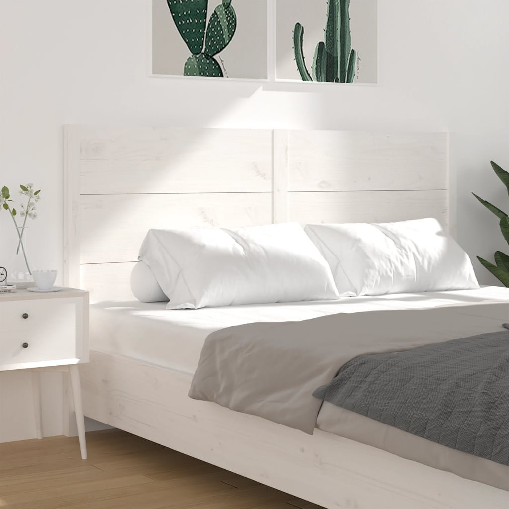 Headboard White 206x4x100 cm Solid Wood Pine