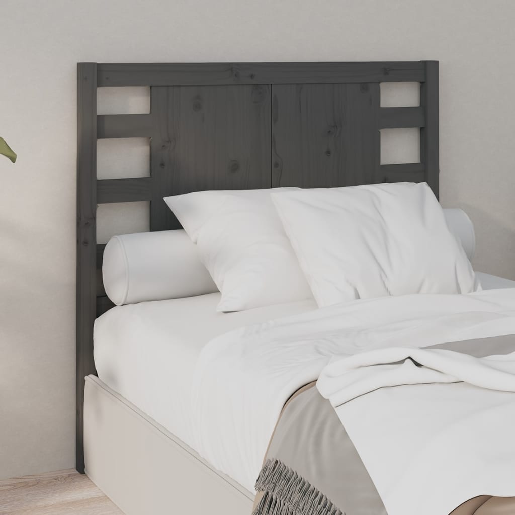 Headboard Grey 81x4x100 cm Solid Wood Pine