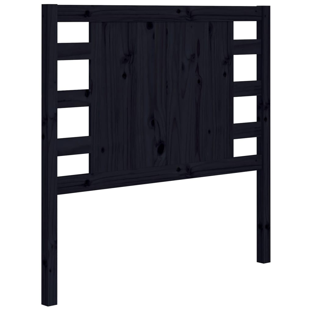 Headboard Black 106x4x100 cm Solid Wood Pine