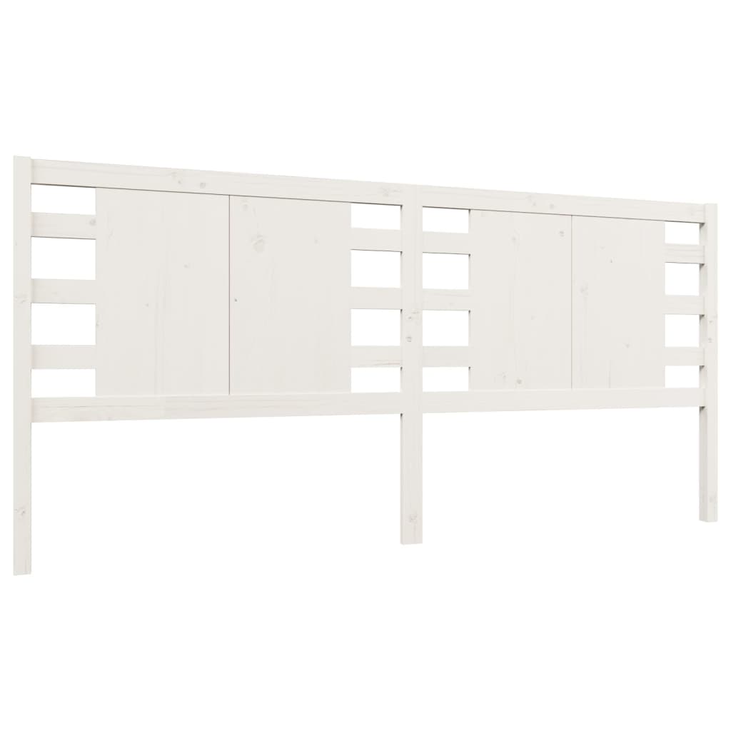Headboard White 126x4x100 cm Solid Wood Pine