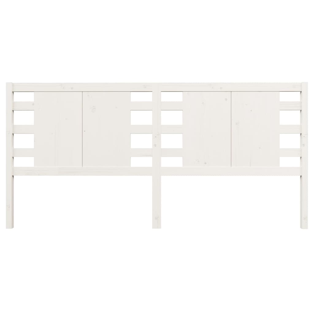 Headboard White 126x4x100 cm Solid Wood Pine
