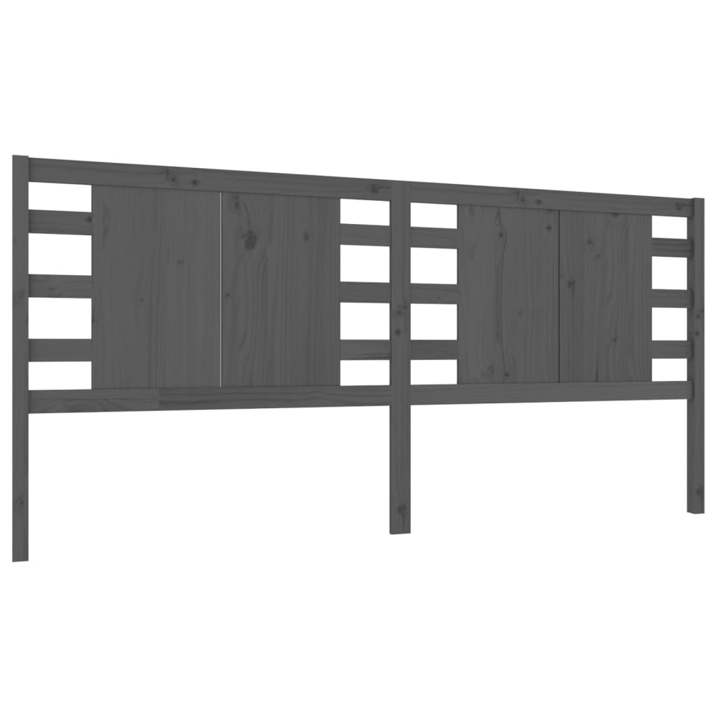 Headboard Grey 126x4x100 cm Solid Wood Pine