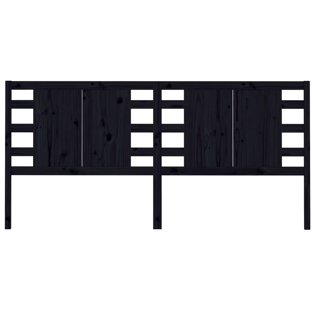 Headboard Black 126x4x100 cm Solid Wood Pine