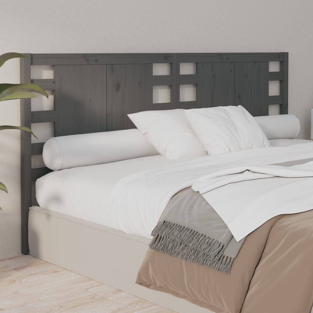 Headboard Grey 166x4x100 cm Solid Wood Pine