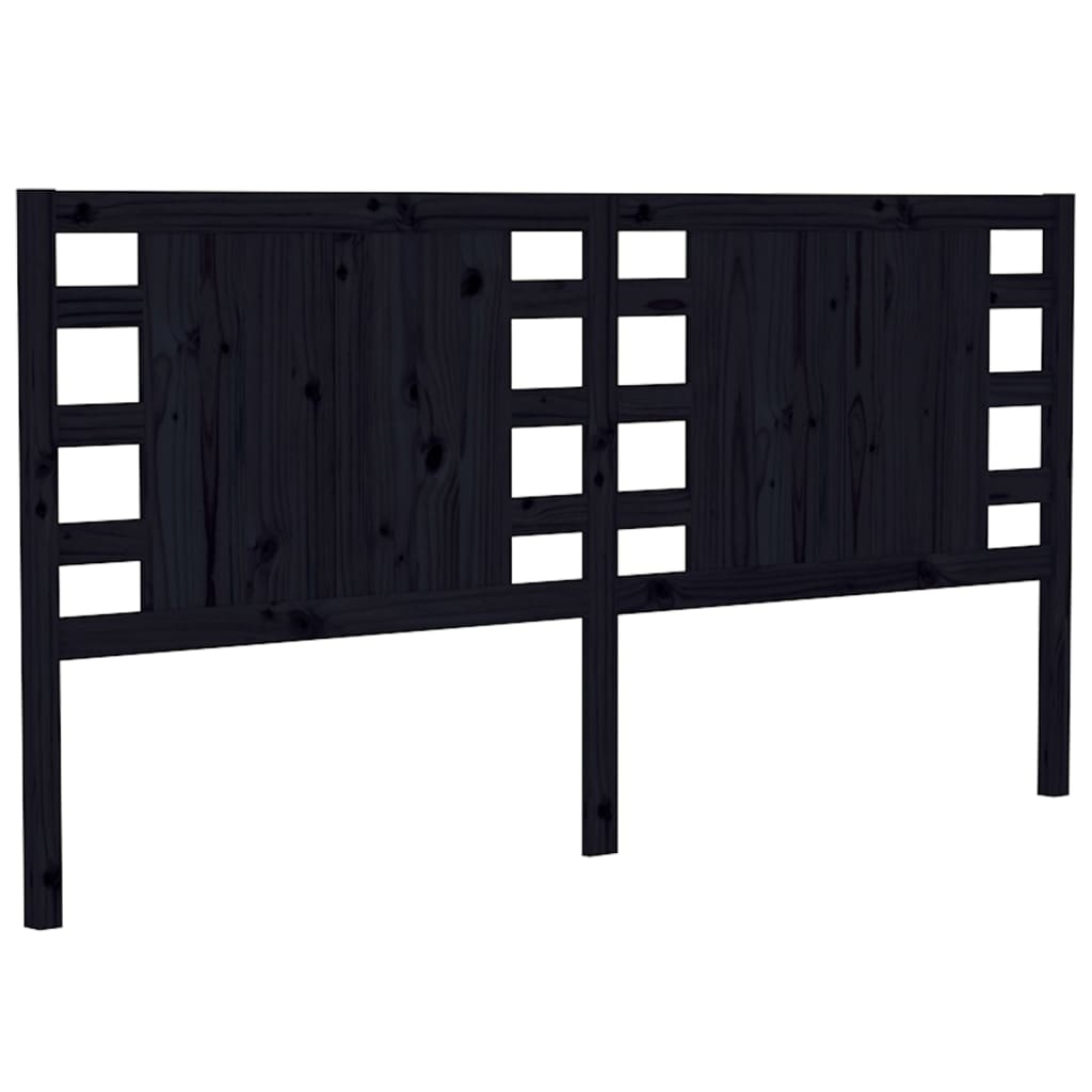 Headboard Black 166x4x100 cm Solid Wood Pine