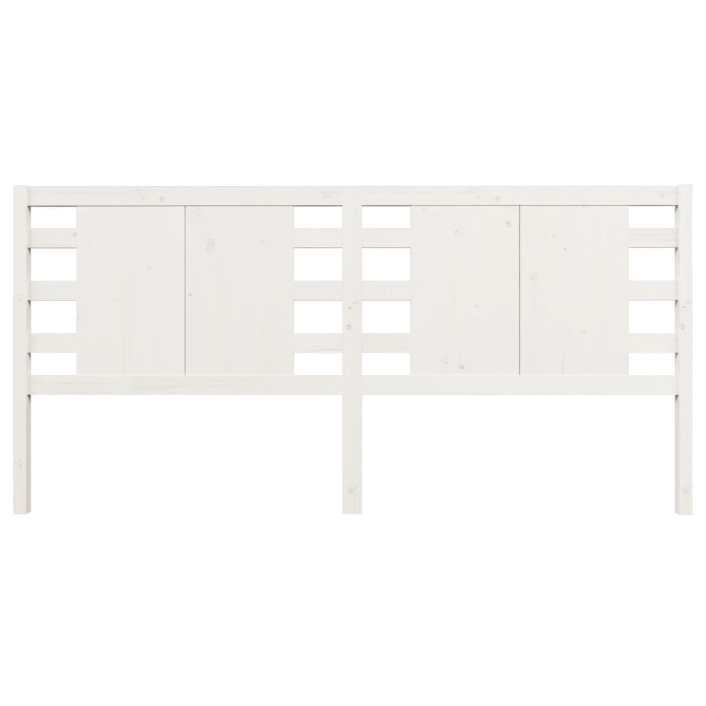 Headboard White 206x4x100 cm Solid Wood Pine