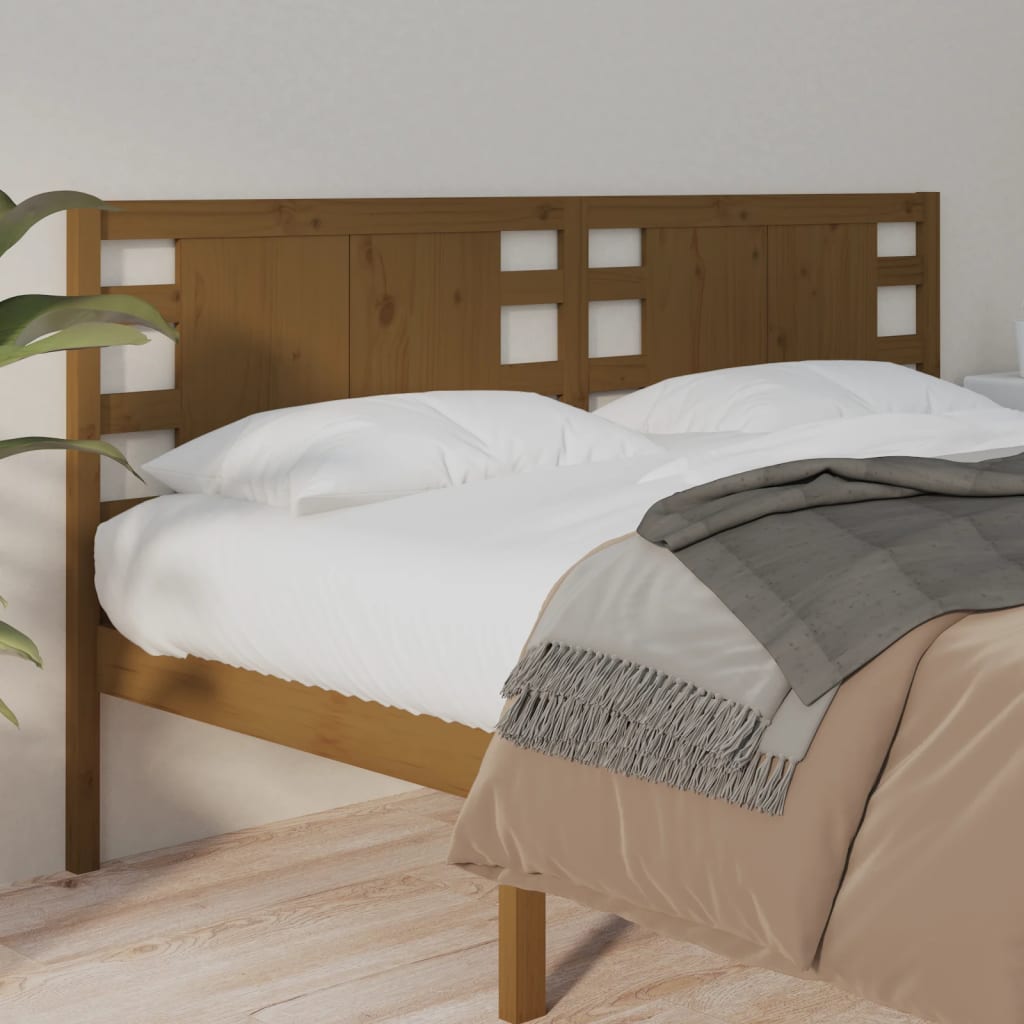 Headboard Honey Brown 206x4x100 cm Solid Wood Pine