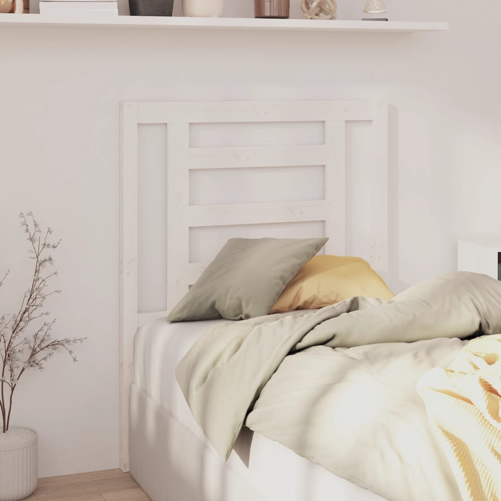 Bed Headboard White 81x4x100 cm Solid Wood Pine