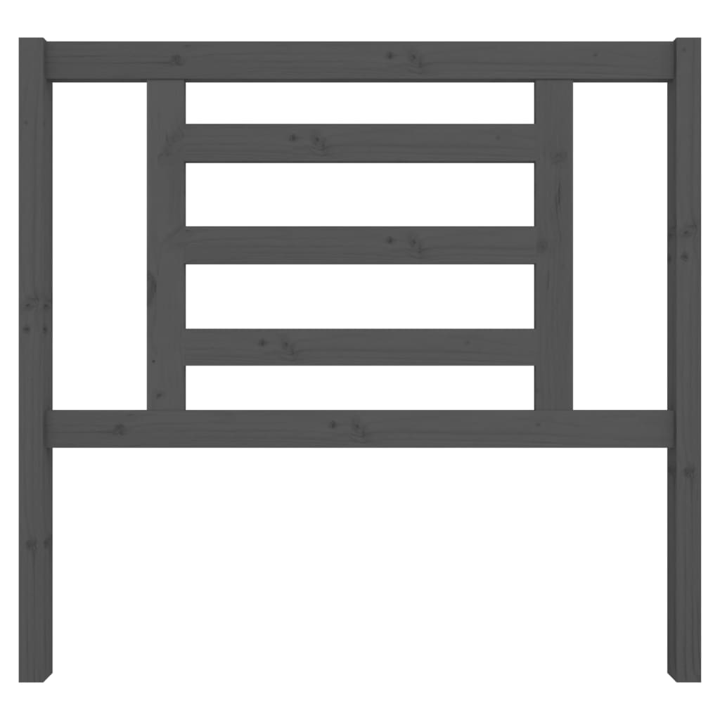 Bed Headboard Grey 106x4x100 cm Solid Wood Pine