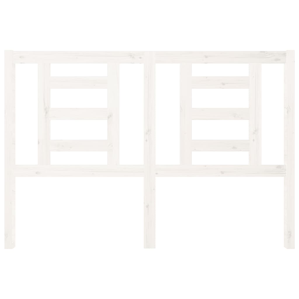 Bed Headboard White 126x4x100 cm Solid Wood Pine