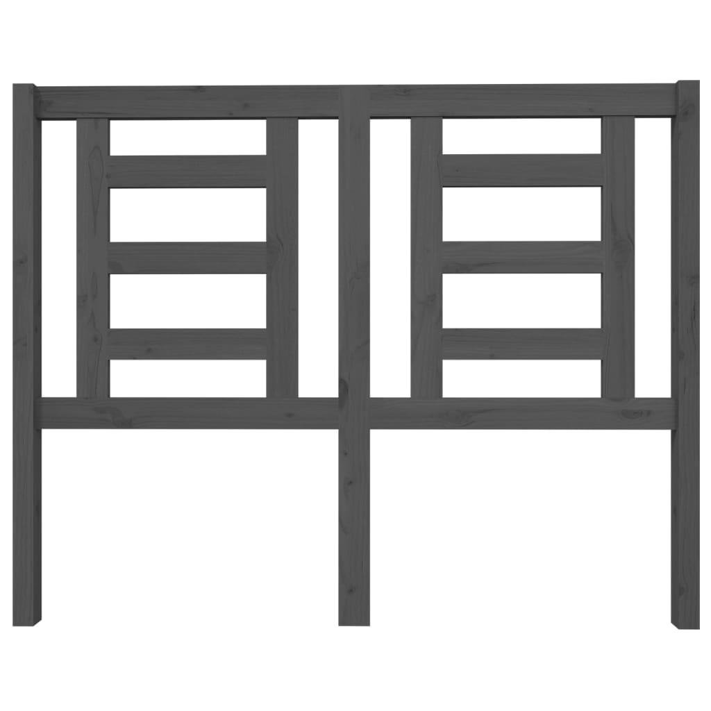 Bed Headboard Grey 126x4x100 cm Solid Wood Pine