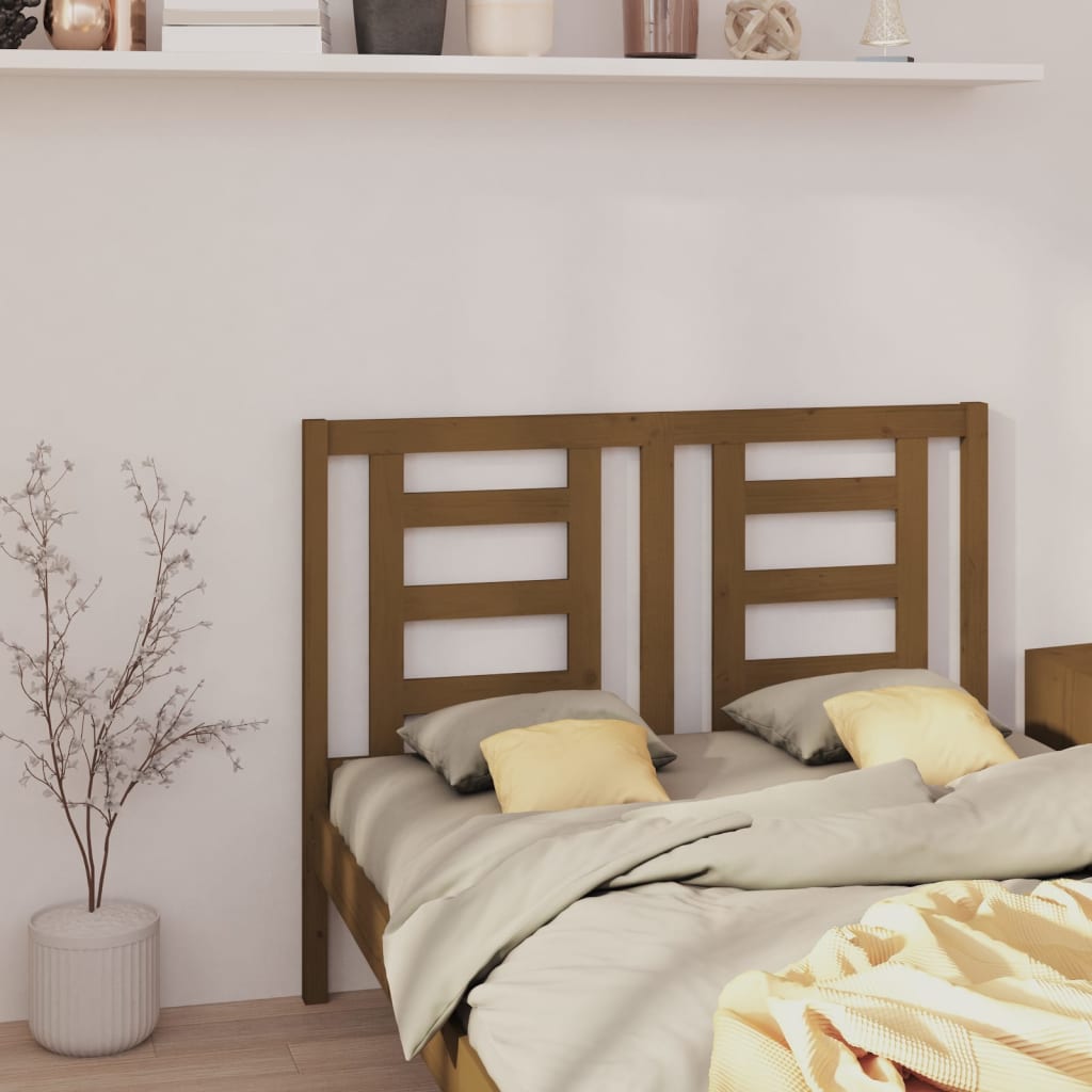 Bed Headboard Honey Brown 141x4x100 cm Solid Wood Pine