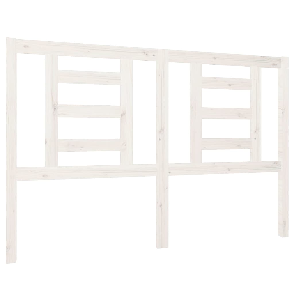 Bed Headboard White 146x4x100 cm Solid Wood Pine