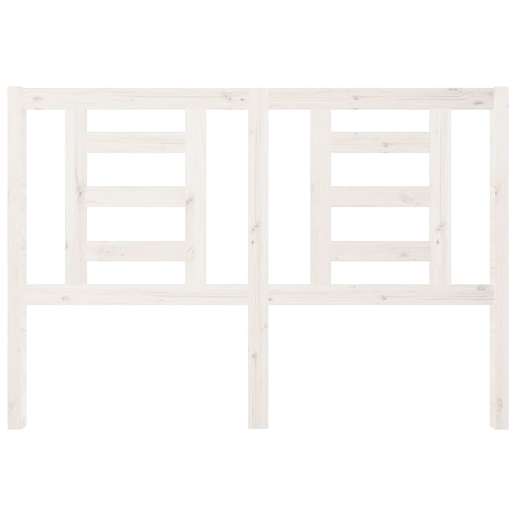 Bed Headboard White 146x4x100 cm Solid Wood Pine