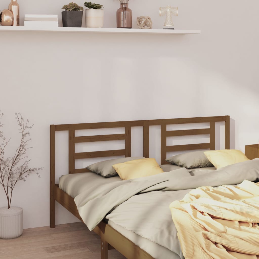 Bed Headboard Honey Brown 156x4x100 cm Solid Pine Wood