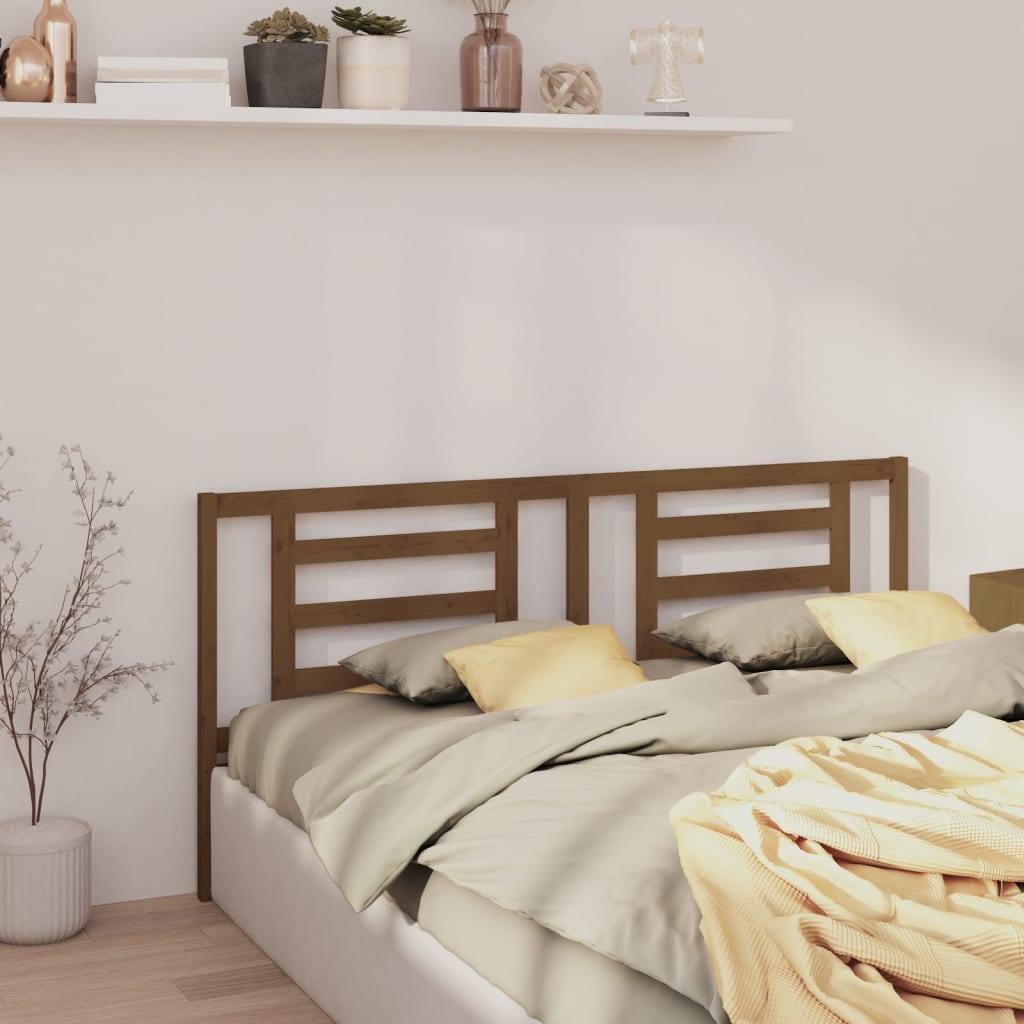 Bed Headboard Honey Brown 156x4x100 cm Solid Pine Wood