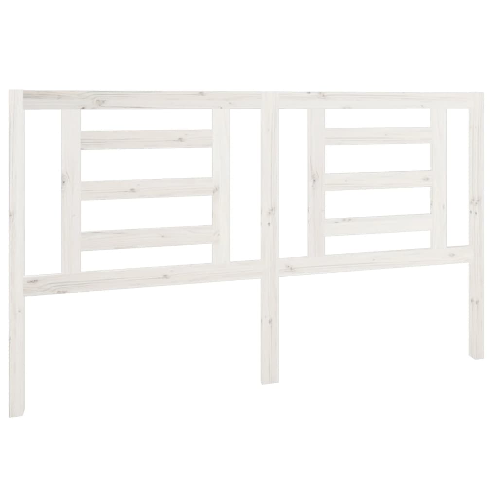Bed Headboard White 166x4x100 cm Solid Pine Wood