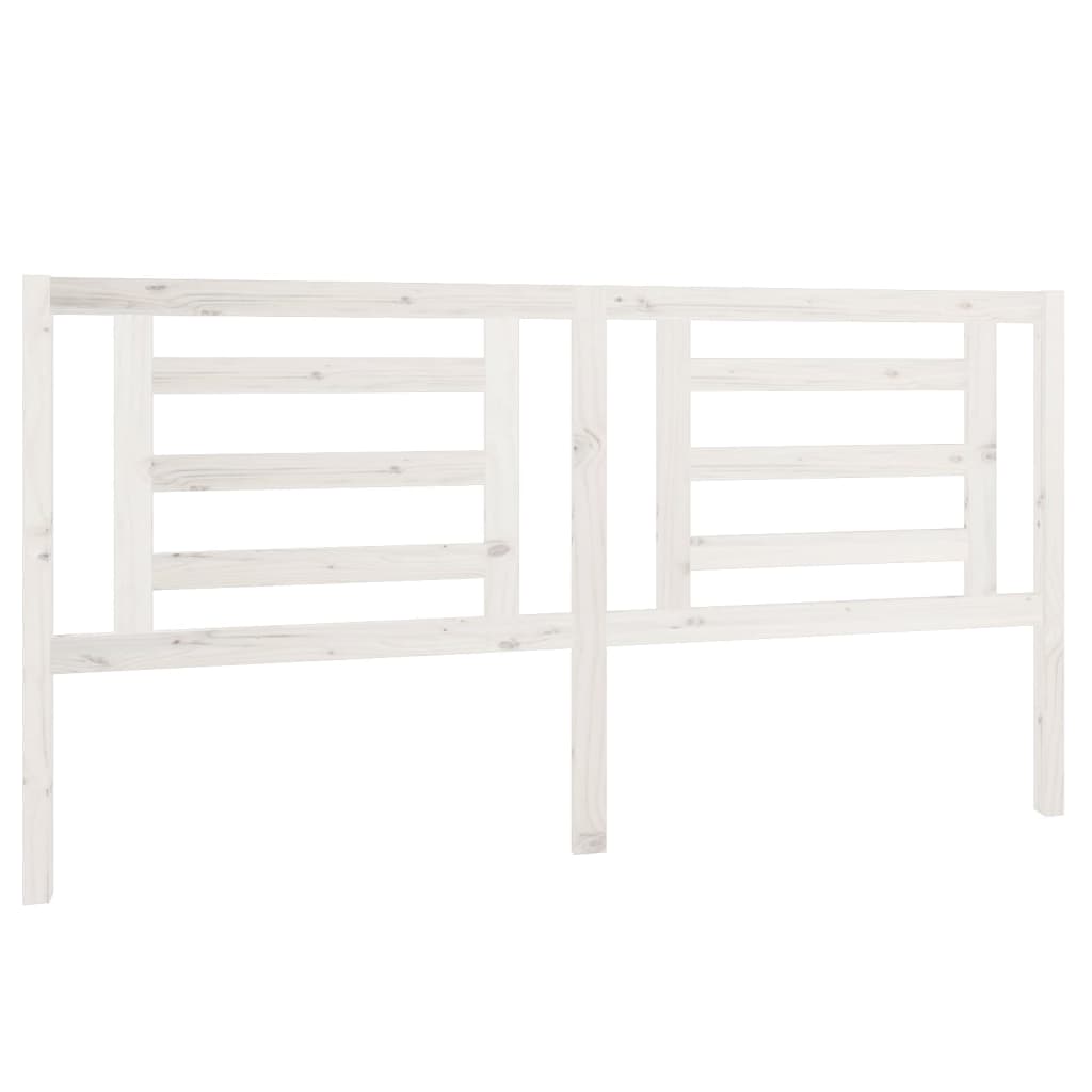 Bed Headboard White 186x4x100 cm Solid Pine Wood